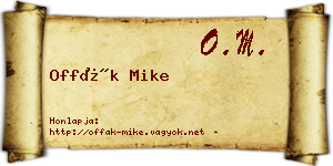 Offák Mike névjegykártya